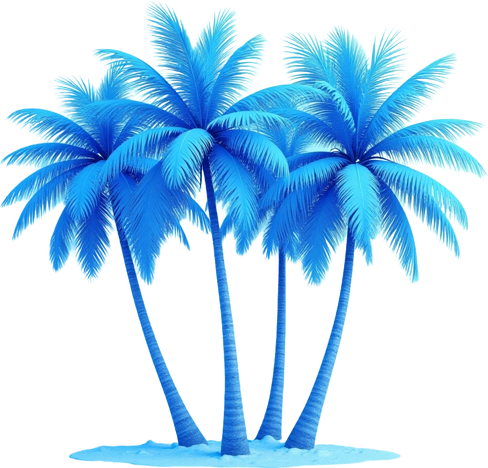 Blue Palm Trees